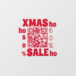 QR-Code XMAS VERKAUFT HI HO 50% Fensteraufkleber