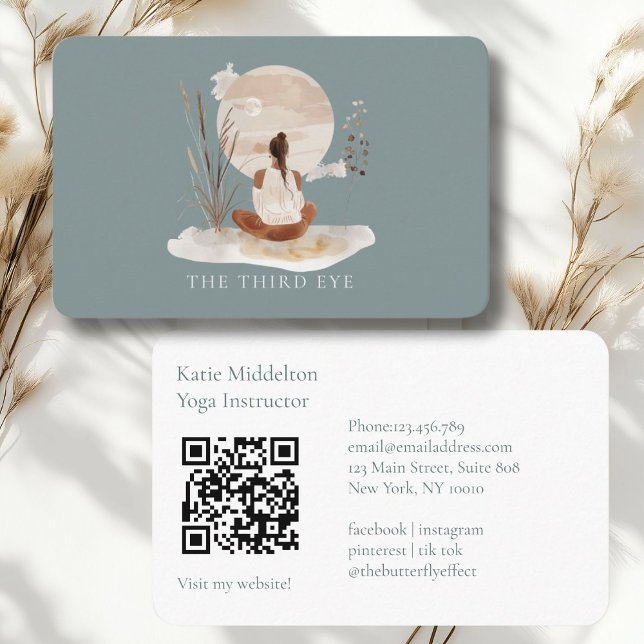 QR-Code - Yoga Reiki Wellness Visitenkarte (QR Code- Yoga Reiki Wellness Healthiness Wellness Business Card)