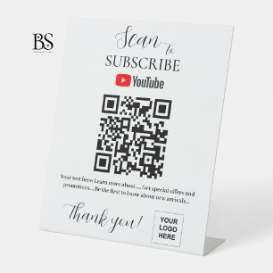 QR-Code YouTube Abonnement Pedestal-Zeichen Sockelschild