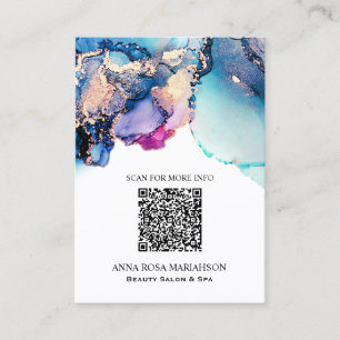 *~* QR CODE Yummy Turquoise Aquamarin Gold Gilde  Visitenkarte