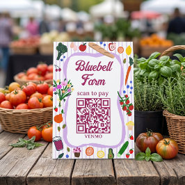 QR-Code ZAHLEN SCAN Bauernmarkt Bauernstand CUSTOM Sockelschild