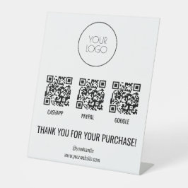 QR Code Zahlung Cashapp Paypal Ihr Logo Sockelschild