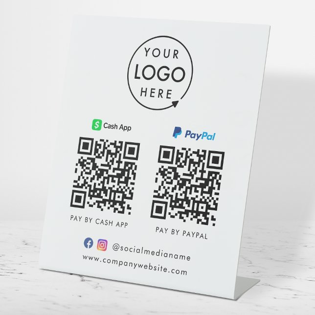 QR-Code-Zahlung | CashApp Paypal Scan to Pay Logo Sockelschild (Von Creator hochgeladen)