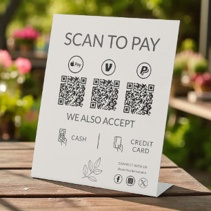 QR-Code-Zahlung für kleine Unternehmen - Scan to P Sockelschild