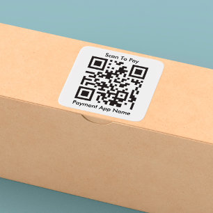 QR-Code-Zahlung Quadratischer Aufkleber