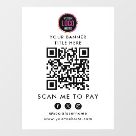QR-Code-Zahlung | Scan to Pay Business Logo Fensteraufkleber