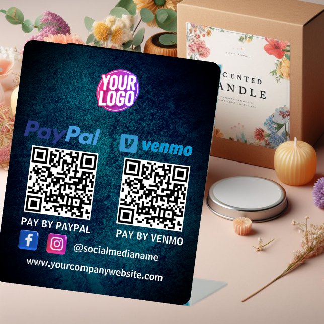 QR-Code-Zahlung | Venmo Paypal Scan to Pay Logo Sockelschild (Von Creator hochgeladen)