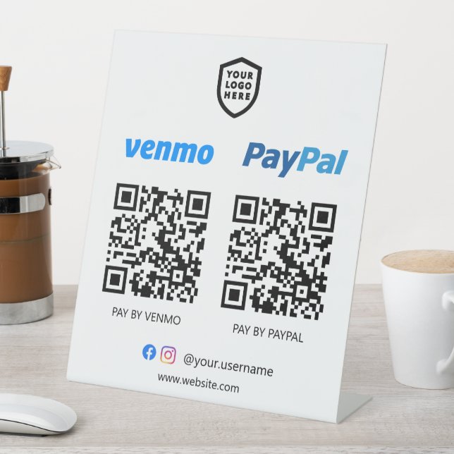 QR-Code-Zahlung | Venmo & Paypal Scan to Pay Sockelschild (In Situ)