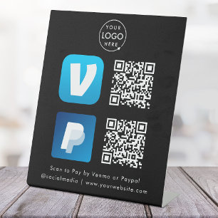 QR-Code-Zahlung Venmo & Paypal Scan zu zahlen Sc Sockelschild