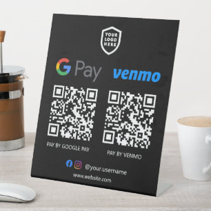 QR-Code-Zahlung Venmo & Paypal Scan zur Bezahlun Sockelschild