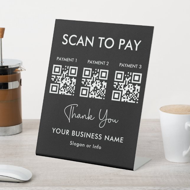 QR-Code-Zahlung | Zur Bezahlung des Geschäfts scan Sockelschild (In SItu)