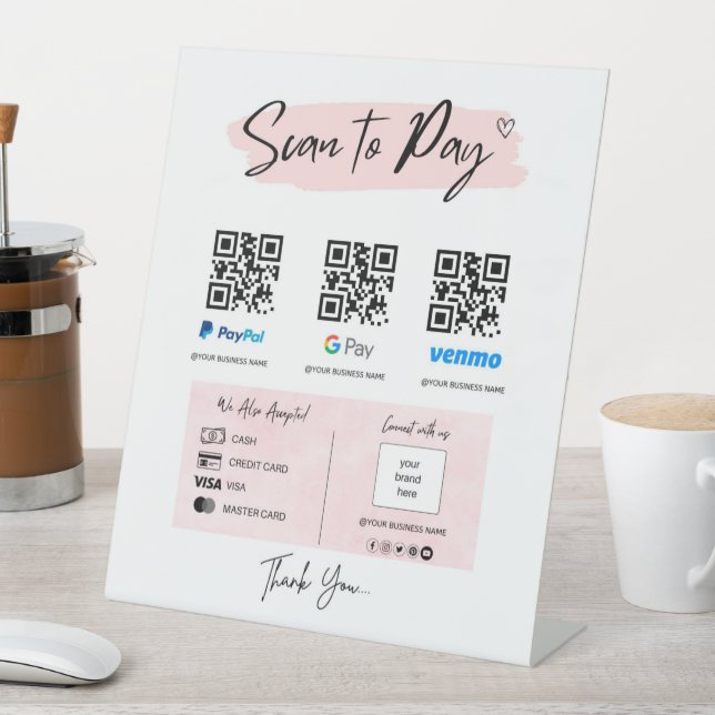 QR-Code-Zahlung | Zur Bezahlung des Pedestzeichens Sockelschild (In Situ)
