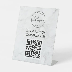QR-Code-Zeichen für berufliche Marble Sockelschild