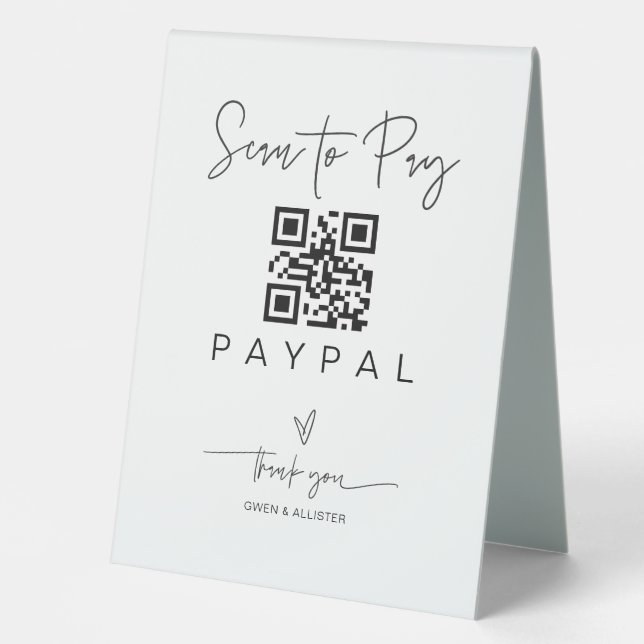QR-Code-Zeichen für Hochzeitsszenarien - Bar Tischaufsteller (Vorderseite)