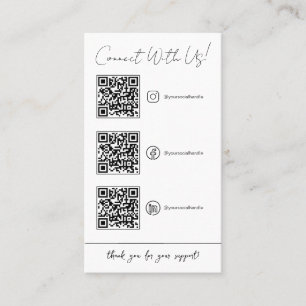 Qr-Code-Zeichen für kleine Unternehmen.Zahlungszei Visitenkarte