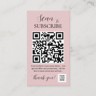 QR-Code zum Abonnieren Pinker Backen Visitenkarte