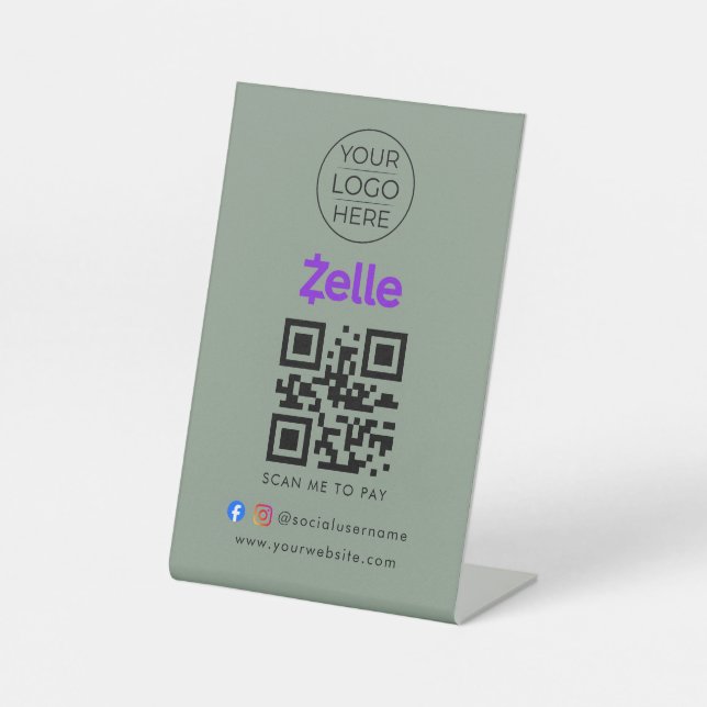 QR-Code zum Bezahlen Schild | Zelle | Lieferantens (Vorderseite)