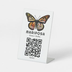 QR-Code zum Bezahlen Schmetterling Esthetiker Schö Sockelschild