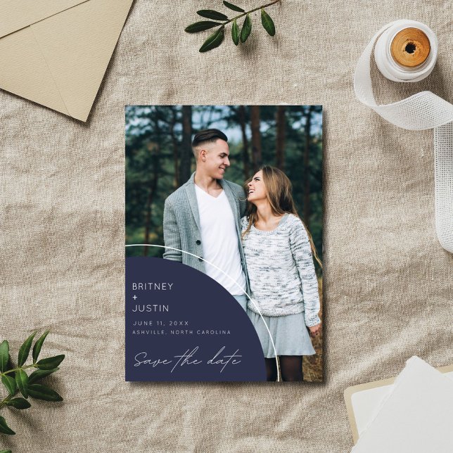 QR Code Zwei Foto Moderne Hochzeit Save The Date (QR Code Two Photo Modern Wedding Save The Date)