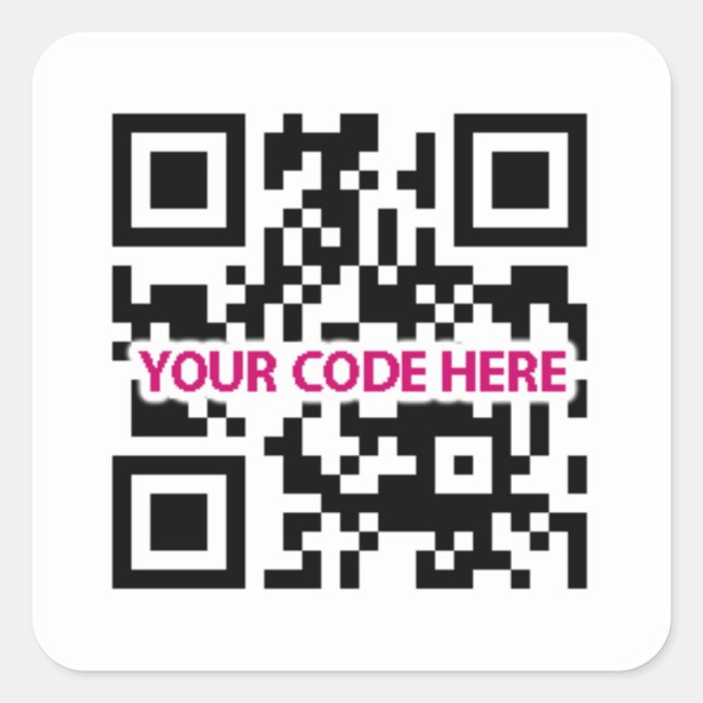 QR-Codeaufkleber Quadratischer Aufkleber (Vorderseite)
