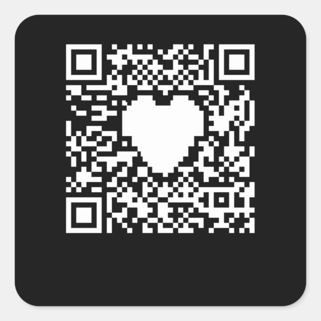 QR-Codegenerator mit Herz Quadratischer Aufkleber (Vorderseite)