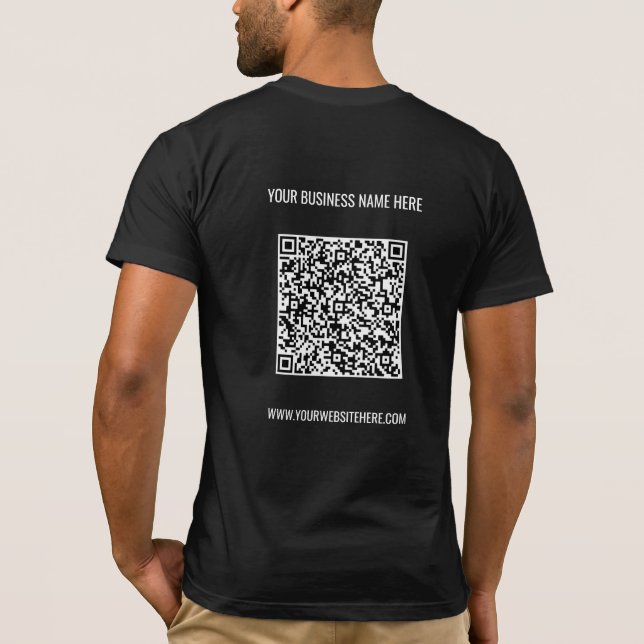 QR-Codeinformationen Benutzerdefinierter Text Ihr  T-Shirt (Rückseite)