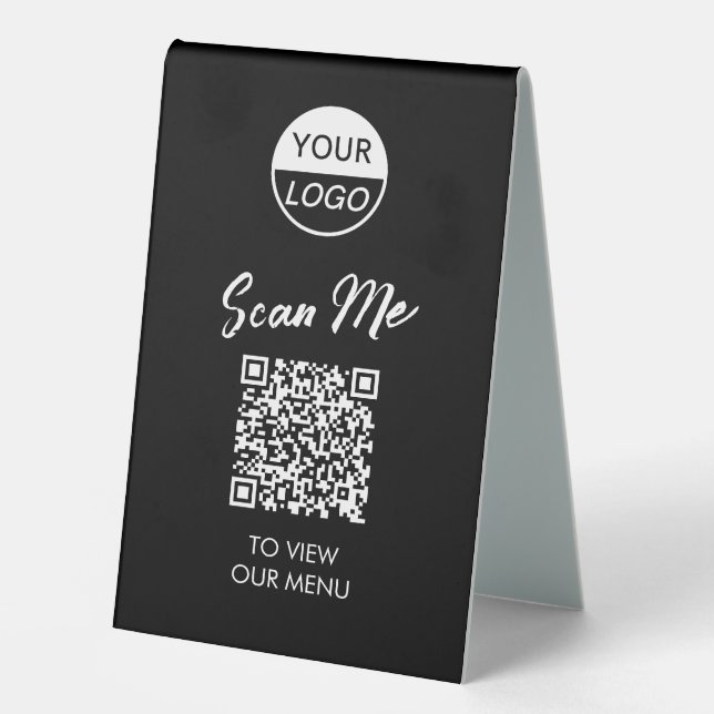 QR-Codemenü | Classic Contacless Pedestal Sign Tischaufsteller (Vorderseite)