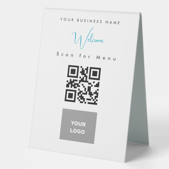 QR-Codemenü für berührungslose Scans Tischaufsteller (Vorderseite)