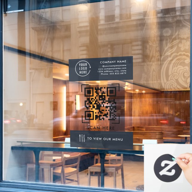 QR-Codemenü | Kontaktlose Firmenlogos Fensteraufkleber (Café-Fenster)