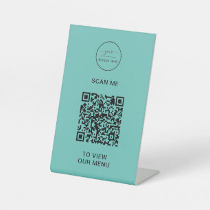 QR-Codemenü Logo Contacless Modern Pedestal Si Sockelschild