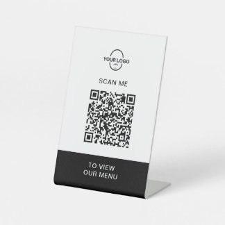 QR-Codemenü | Logo Contacless Modern Pedestal Si Sockelschild