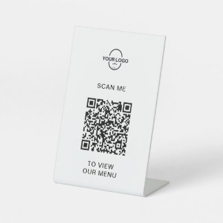 QR-Codemenü | Logo Contacless Modern Pedestal Si Sockelschild
