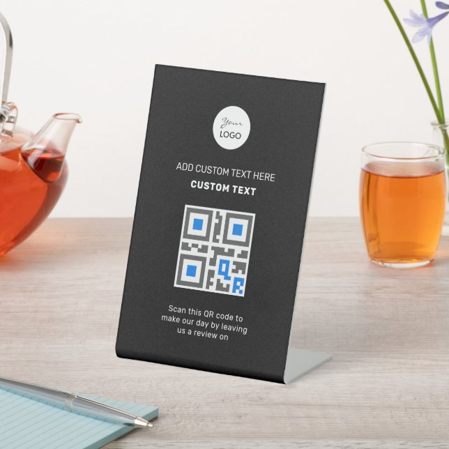 QR-Codemenü | Logo Contacless Modern Pedestal Si Sockelschild (In SItu)
