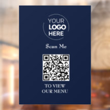 QR-Codemenü | Logo Navy Blue Contacless Modern