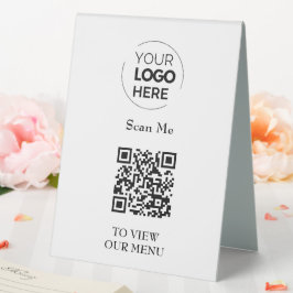 QR-Codemenü | Logo Weiß berührungslos modern Tischaufsteller