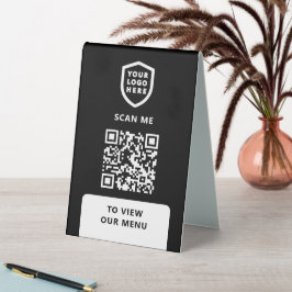 QR-Codemenü | Logo White Table Zent Sign Tischaufsteller