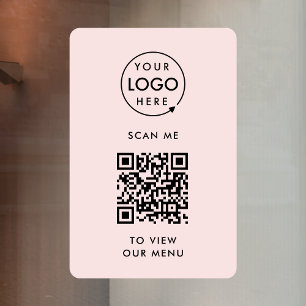 QR-Codemenü Rosa Logo unsichtbar Moderne Fensteraufkleber