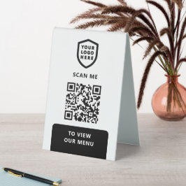 QR-Codemenü | Schwarze Logos Tischaufsteller