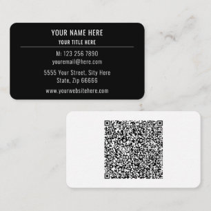 QR-Codename Adresse Schwarz-Weiß-Visitenkarte Visitenkarte