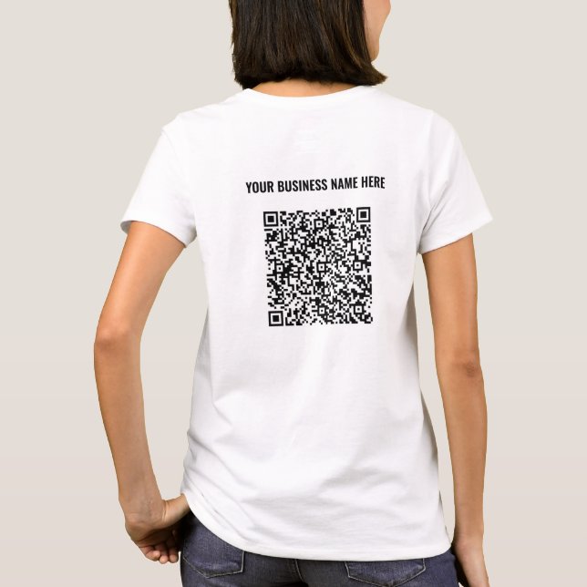 QR-Codeprüfung und benutzerdefinierter Text für Ih T-Shirt (Rückseite)