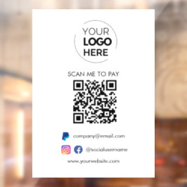 QR-Codeprüfung zu zahlen | PayPal Payment Business Fensteraufkleber