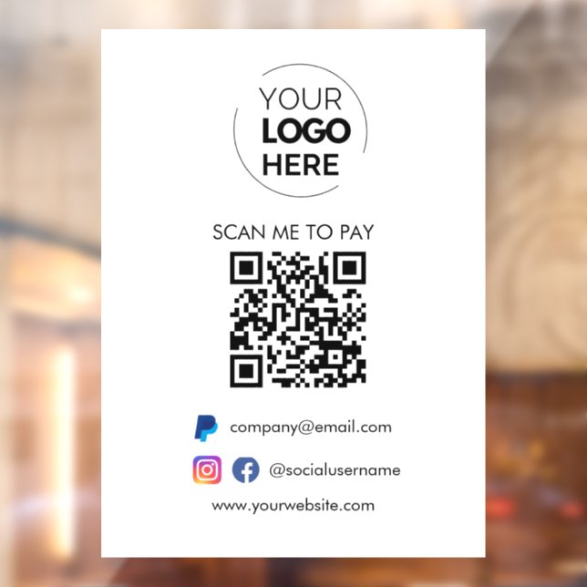 QR-Codeprüfung zu zahlen | PayPal Payment Business Fensteraufkleber (Blatt 2)
