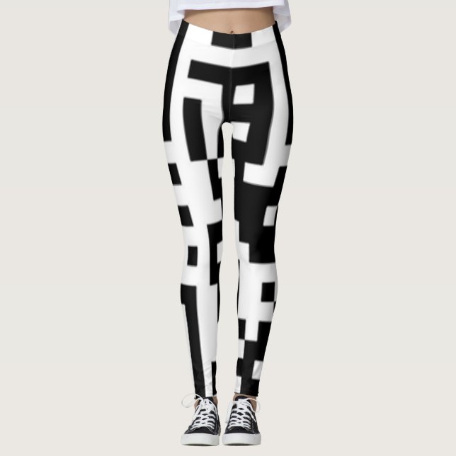 QR Codes Funky Squares Leggings lesen "Call me" (Vorderseite)