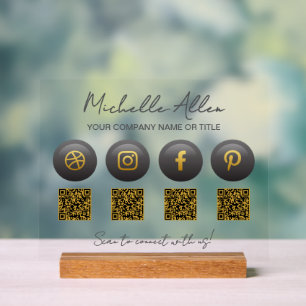 QR-Codes für Unternehmen Social Media Acrylschild