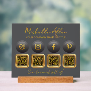 QR-Codes für Unternehmen Social Media Acrylschild