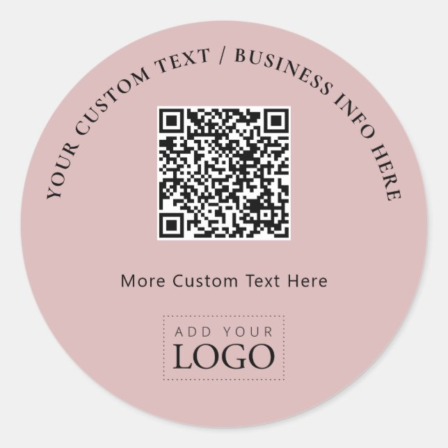 QR-Codewerbung für einfache Rose Runder Aufkleber (Vorderseite)