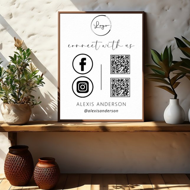 QR Connect mit US Business Logo Social Media Poster (Von Creator hochgeladen)