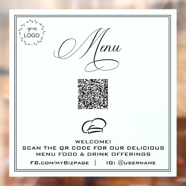 *~* QR CYAN Simple Minimal LOGO MENU  Autocollant  (Feuille 2)