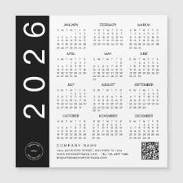 QR-Firmenlogo 2026 - Kalender - Schwarzer Text - C Magnetkarte