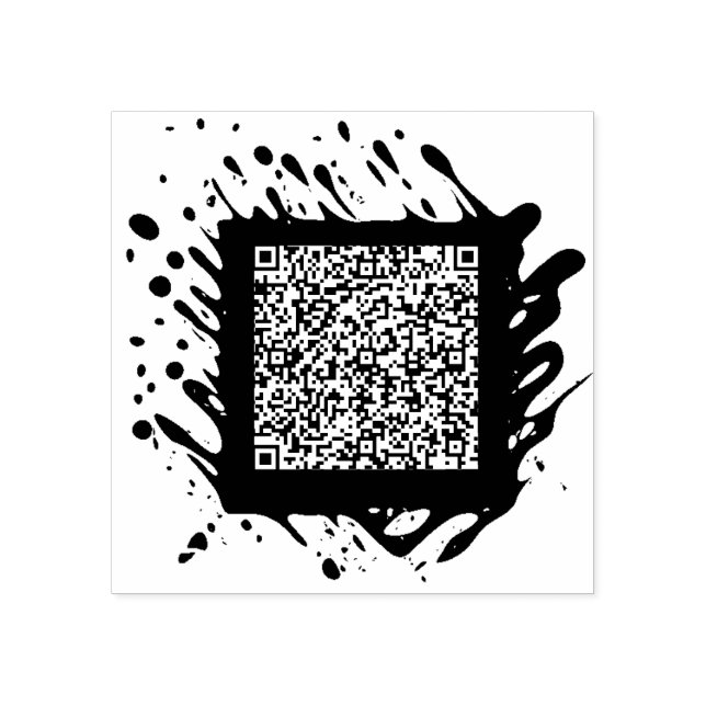 QR-Firmenlogo hier Gummistempel (Prägung)